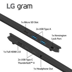 LG gram (2022) 16Z90Q Ultra Lightweight Laptop, 16" (2560 x 1600) IPS Display, Intel Evo 12th Gen i7 1260P Processor, 16GB LPDDR5, 1TB NVMe SSD, FHD Webcam, WiFi 6E, Thunderbolt 4, Windows 11, Black