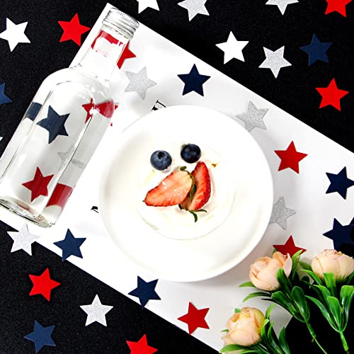 Red-White Blue-silver Patriotic-Decorations Star Confetti - 300pcs Graduation 2023 4th Fourth of July Decorations  Paper Confetti Olympics Party Decor Men Boys Birthday Table Decor Panduola