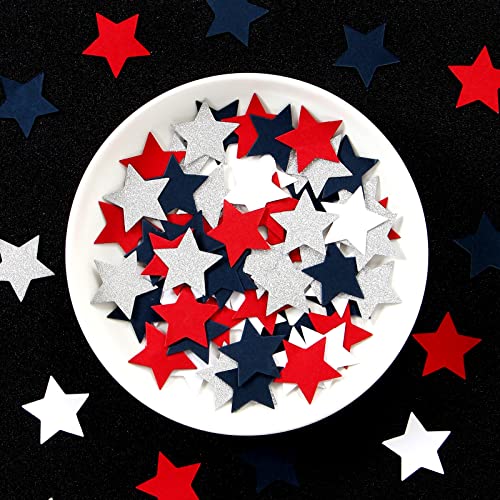 Red-White Blue-silver Patriotic-Decorations Star Confetti - 300pcs Graduation 2023 4th Fourth of July Decorations  Paper Confetti Olympics Party Decor Men Boys Birthday Table Decor Panduola