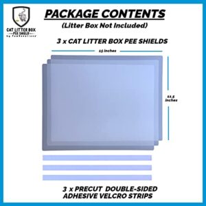 Cat Litter Box Pee Shields (3 Pack) - Litter Box Not Included