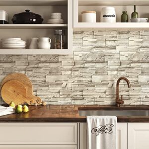 Jeweluck Stone Wallpaper Peel and Stick Wallpaper 17.7inch×78.7inch Stone Contact Paper Peel and Stick Backsplash for Kitchen Wallpaper Brick Wallpaper Self Adhesive Removable Decorative Wallpaper