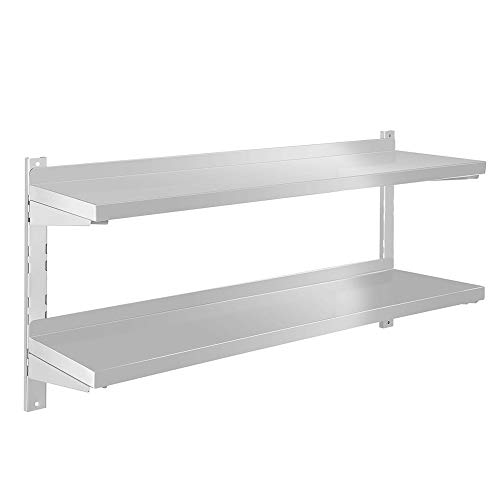 TAIMIKO Stainless Steel Wall Shelf for Restaurant, Bar, Home, Kitchen, Laundry, Garage and Utility Room use (31.50" x11.81")