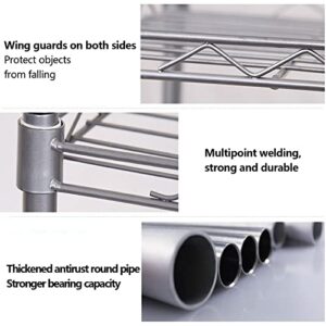 INGIORDAR 5-Shelf Metal Shelving Storage Unit with Adjustable Legs Wire Organizer Rack for Bathroom Kitchen Garage,(Silver，29.5 "L x 13.8" W x 62.2 "H)