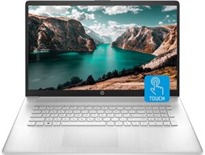 hp 17 laptop, 17.3" hd+ touchscreen, intel core i7-1255u processor, 16gb ram, 1tb ssd, webcam, hdmi, backlit keyboard, wi-fi, windows 11 home, silver