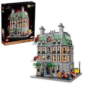 lego marvel sanctum sanctorum 76218, 3-story modular building set, avengers movie collectible, 9 minifigures including doctor strange, wong, spider-man, iron man and the scarlet witch