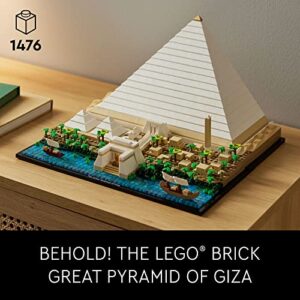 LEGO Architecture Great Pyramid of Giza Set 21058, Home Décor Model Building Kit, Creative DIY Activity, Famous Landmarks Collection