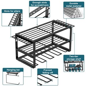 Favbal Power Tool Organizer Storage Rack Heavy Duty Wall Mounted Floating Shelf Charging Station for Garage Workshop Holder for Handheld & Cordless Drill Tools Perfect Gifts for Men Father's Day