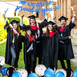 38 Pcs 2023 Graduation Party Decorations Include Blue Black Latex Balloon Confetti Balloon Star Aluminum Foil Balloon Snowflake Tissue Paper Fans Graduation Garland Honeycomb Ball Decor Hanging Swirls