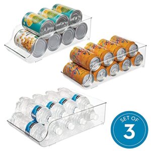 idesign (set of 3 linus beverage bin set, clear, 3 count