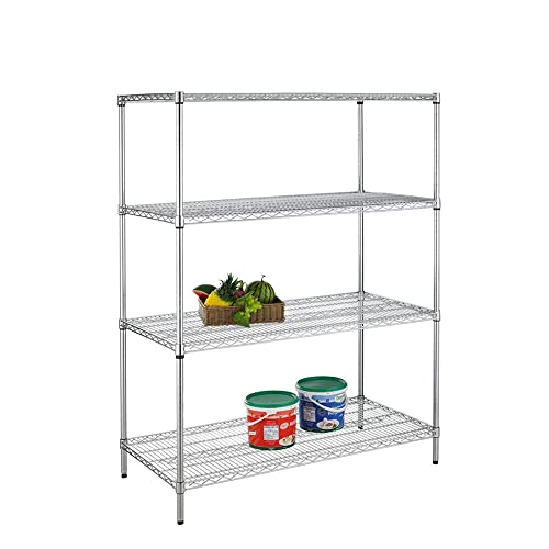 lesolar 4-Tier Storage Shelving Unit 70.8''x 17.7''x 61'' Large Heavy Duty Storage Shelves Metal Storage Rack Standing Storage Shelf for Kitchen Restaurant Warehouse Hospital Laboratory Pharmacy