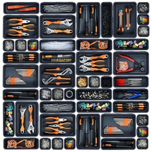 a-lugei【𝟯𝟮𝗣𝗰𝘀】 tool box organizer tray divider set, desk drawer organizer, garage organization and storage toolbox accessories for rolling tool chest cart cabinet work bench small parts hardware