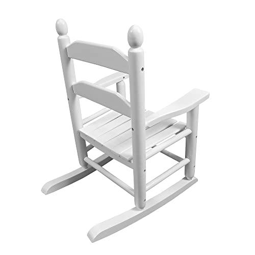 HomVent Kids Rocking Chair, Outdoor Kids' Rocking Chairs, Childs/Toddler/Childrens Porch Rocker Chair, Wooden Rocker for Ages 2-10 Living Room,Bedroom,Balconies, Porches,Children's Rooms (White)