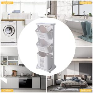 3-layer Laundry Basket Clothes Storage Basket Movable Bathroom Storage Shelf Kitchen Shelf Fruit Stand