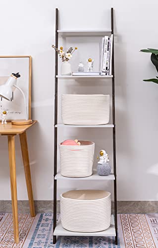 CubesLand Cube Shelf Closet Storage Baskets Bins Set 3,Woven Basket for Organizing/Storage,Long-lasting &Skin-friendly Toy Storage Basket Bin,Stylish Room Decor Basket,Off White Cotton Rope Basket