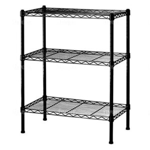 juggernaut storage black 3-tier steel wire shelving unit (24 in. w x 30 in. h x 14 in. d)