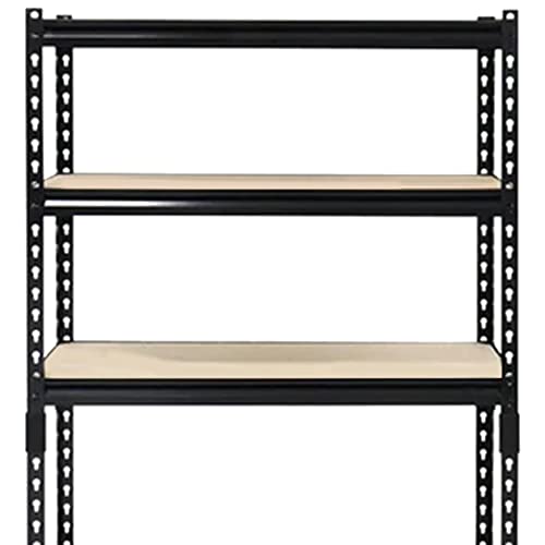 Juggernaut Storage 48" W x 24" D x 72" H Five-Shelf Steel Shelving Unit, 4000 lb Capacity, Black (SS4824-5BLK)