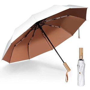 xgvo-iu umbrella for rain & sun travel umbrella windproof quick-dry strong high quality fashion trend automatic folding umbrella(pure white)