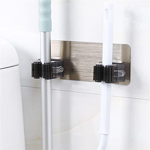 1pcs Command Broom Grippers Wall Mounted Mop Holder Brush Broom Hanger Storage Rack Kitchen Organizer Mounted Accessory Hanging Cleaning Tools Home Gadgets