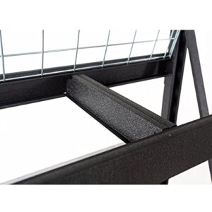 Cat 72 Inch x 48 Inch Industrial Heavy Duty 4 Tier Adjustable Steel Shelving Unit with Hammer Granite Finish, and 2000 Pound Weight Limit, Black