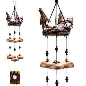 wind chimes for outside, gnome wind chimes with 6 larger bells for mom dad daughter women’s gift,outdoor wind chimes for patio porch garden backyard decor