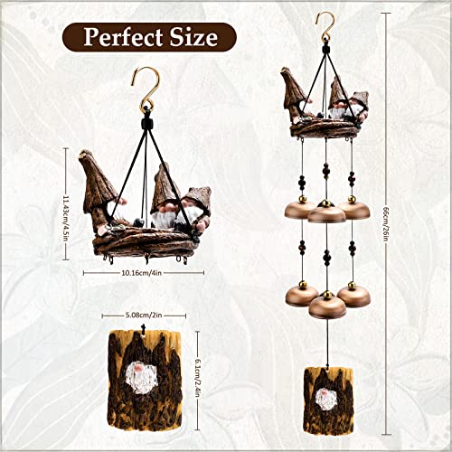 Wind Chimes for Outside, Gnome Wind Chimes with 6 Larger Bells for Mom Dad Daughter Women’s Gift,Outdoor Wind Chimes for Patio Porch Garden Backyard Decor