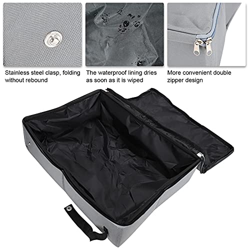 Eurobuy Folding Cat Litter Box Double Zipper Design Portable Waterproof HomeOutdoor Camping Toilet with Cover Easy Sof