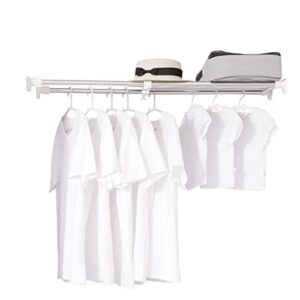 dahoomii adjustable closet shelf divider tension rod expandable clothes storage hanger coat rack diy stainless steel 69-91.5cm/27.17inch-36.02inch 0778 -10 0