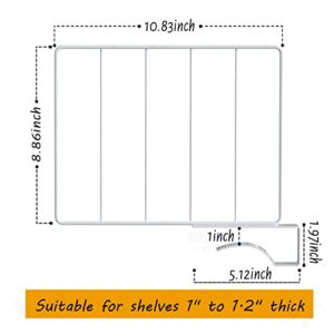 BTSD-home 6 Pack Shelf Dividers for Organization and Storage Metal Closet Dividers for Wooden Shelves in Cabinet Kitchen Bedroom and Office