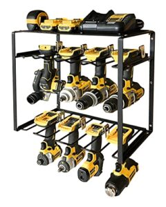 havedawn power tool organizer wall mounted 3 layer garage organization drill holder heavy duty tool organizers tool storage holder tool storage rack for 8 cordless drill holders men father's day gifts