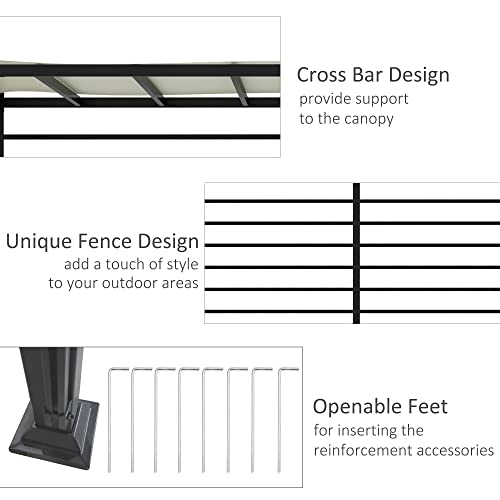 Outsunny 10' x 12' Outdoor Retractable Pergola, Patio Gazebo Canopy Adjustable Sun Shade Shelter for Backyard, Garden Activities, Beige