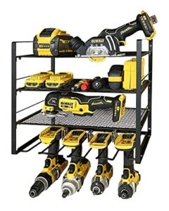 havedawn 4 layers power tool organizer, larger capacity, tool organizers and storage, drill holder wall mount, tool storage rack for garage pegboard, cordless drill charging station,father's day gifts
