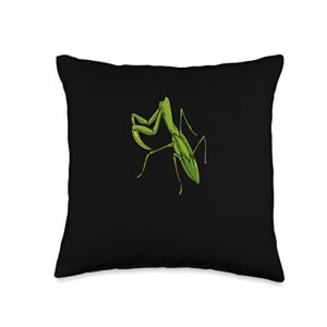 praying mantis gifts & accessories insect predator-entomology headless praying mantis throw pillow, 16x16, multicolor