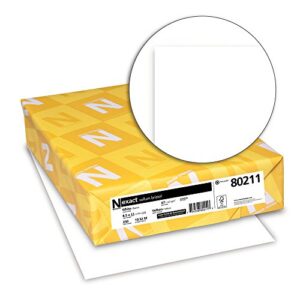 Neenah Exact Vellum Bristol, 8.5" x 11", 67 lb/147 gsm, White, 94 Brightness, 250 Sheets (80211) & Astrobrights/Neenah Bright White Cardstock, 8.5" x 11", 65 lb/176 gsm, White, 75 Sheets (90905-02)