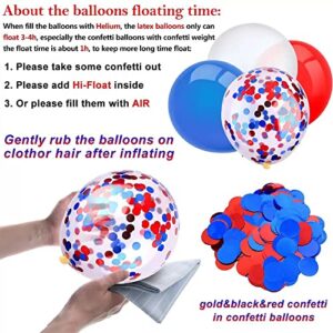 35 Pcs Patriotic Party Decorations Set, 4th of July American Flag Independence Day Party Supplies, Blue Red White Confetti Balloons, Paper Fans, Pompoms, USA Flag Pennant Bunting, Star Confetti, Star Streamers