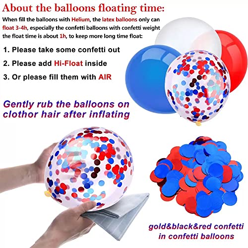 35 Pcs Patriotic Party Decorations Set, 4th of July American Flag Independence Day Party Supplies, Blue Red White Confetti Balloons, Paper Fans, Pompoms, USA Flag Pennant Bunting, Star Confetti, Star Streamers