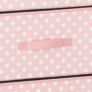 mDesign 38.31" High Steel Frame/Wood Top Storage Dresser Furniture, 8 Fabric Drawers, Large Bureau Organizer for Baby, Kid, Teen Bedroom, Nursery, Playroom, Dorm, Pink/White Polka Dot