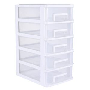 yarnow 5- layer plastic storage box desktop storage drawer units multifunctional sundries storage container for home office white