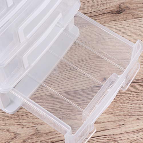 YARNOW 5- Layer Plastic Storage Box Desktop Storage Drawer Units Multifunctional Sundries Storage Container for Home Office White