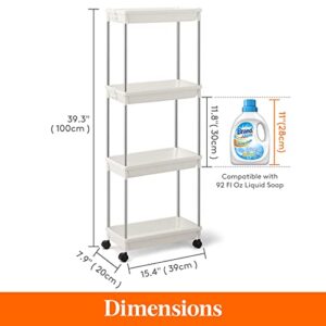 Lifewit 3 Tier and 4 Tier Storage Rolling Cart for Kitchen Bathroom Office, White