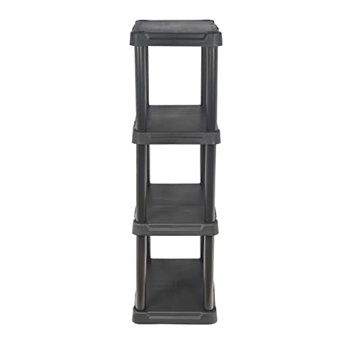 BLACK+DECKER, 4-Tier Light Duty Storage Shelf, 50lbs/Shelf (47”H x 22.1”W x 14.3”D), Plastic Shelving Unit