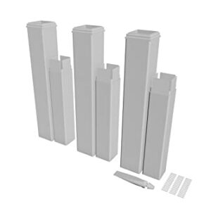 Vita Classic White Vinyl Pergola Post Extension Kit for Vita Brand Pergolas, 3 Pack, PVC, BPA and Pthalate Free, VA80354