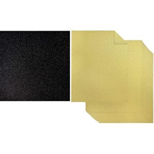 35 sheets glitter cardstock - 20 sheets 8.5x11 inch double sided gold glitter cardstock paper & 15 sheets 12" x 12" single sided black cardstock for cricut, card stock for diy projects - 250 gsm