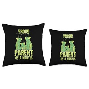 Praying Mantis Gifts & Accessories Proud Parent Entomology Praying Mantis Throw Pillow, 16x16, Multicolor