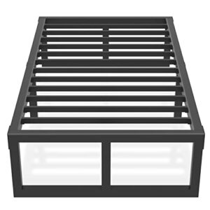 yitong angel twin bed frame, 14 inch high 3500 lbs heavy duty metal platform, mattress foundation with steel slat support/no box spring needed/noise free/non-slip/easy assembly