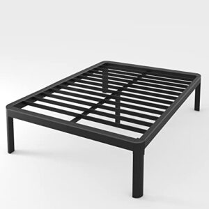 yitong angel king bed frame with round corner edge legs, 18 inch tall 3500 lbs metal platform bed frame king size, no box spring needed/noise free/heavy duty steel slat support/non-slip