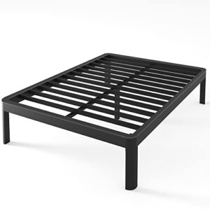 yitong angel king bed frame with round corner edge legs, 14 inch high 3500 lbs metal platform bed frame king size, no box spring needed/noise free/heavy duty steel slat support/non-slip