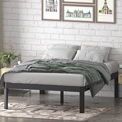 Yitong Angel King Bed Frame with Round Corner Edge Legs, 14 Inch High 3500 lbs Metal Platform Bed Frame King Size, No Box Spring Needed/Noise Free/Heavy Duty Steel Slat Support/Non-Slip