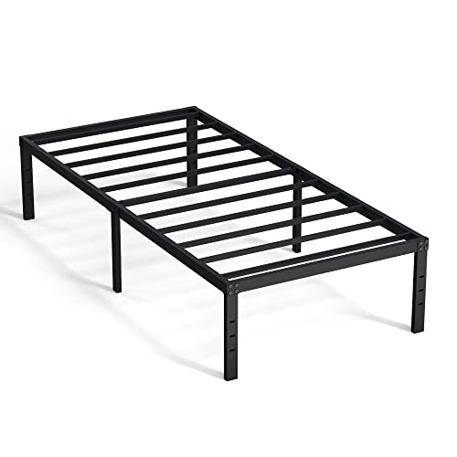 Maenizi Twin Bed Frames No Box Spring Needed, 16 Inch Heavy Duty Metal Bed Frame Twin Support Up to 2500 lbs, Easy Assembly, Noise Free, Black