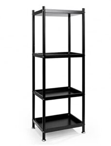 magcolor metal shelving unit 4 tier baked zinc stainless steel storage shelves rack for kitchen,laundry room, garage or office shelving heavy duty, 43” h x17.3” w x 16.7” d black (unassembled)