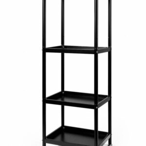 MAGCOLOR Metal Shelving Unit 4 Tier Baked Zinc Stainless Steel Storage Shelves Rack for Kitchen,Laundry Room, Garage or Office Shelving Heavy Duty, 43” H x17.3” W x 16.7” D Black (Unassembled)